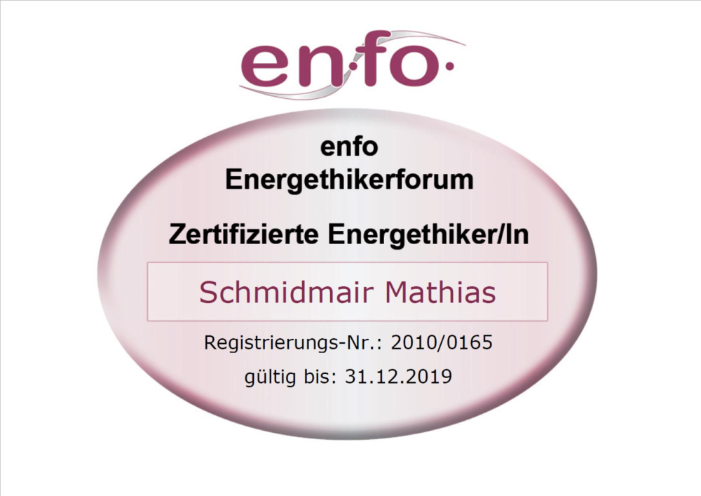 Energethikerforum Zertifikat Schmidmair Hermine Energethikerforum Zertifikat Schmidmair Hermine