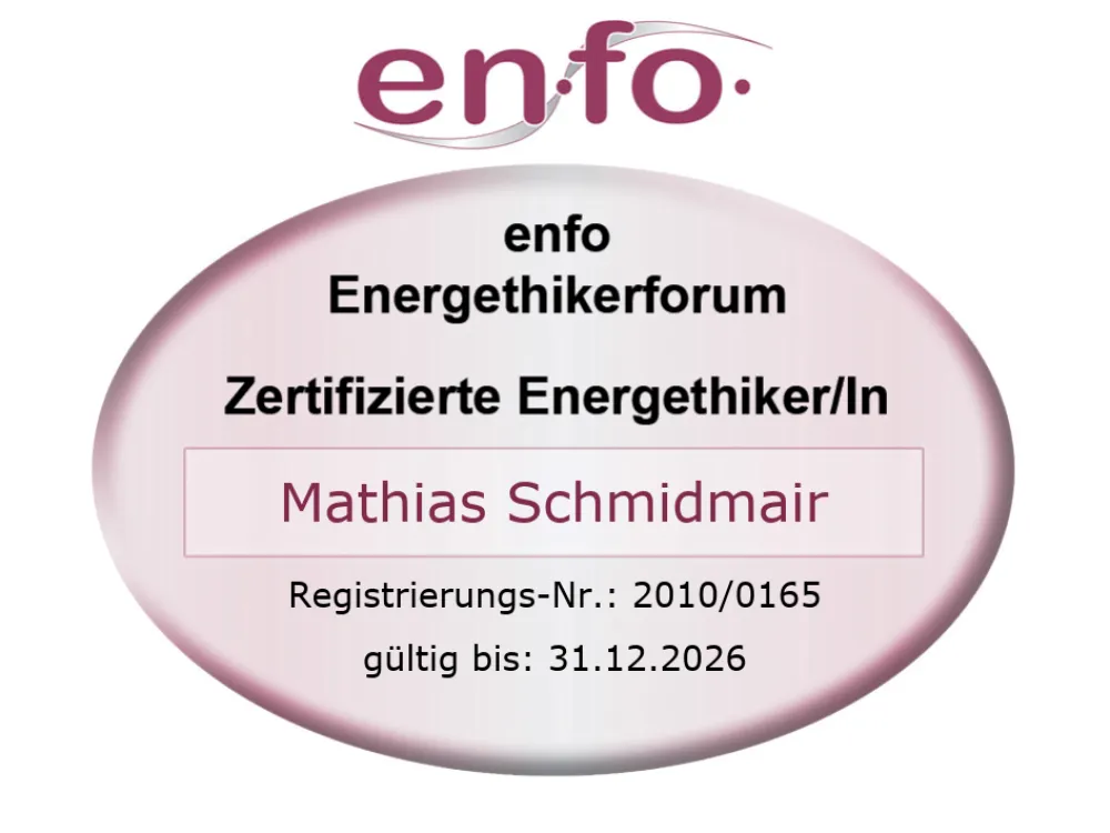 enfo Energethikerforum Zertifikat Mathias Schmidmair