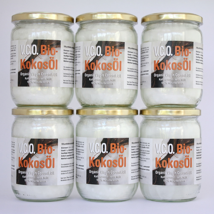 Bio V.C.O.-KokosÖl, 6 x 500 ml